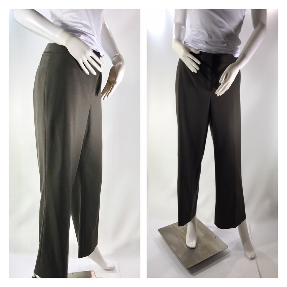 Lafayette 148 New York Brown Wool Wide Leg Pants